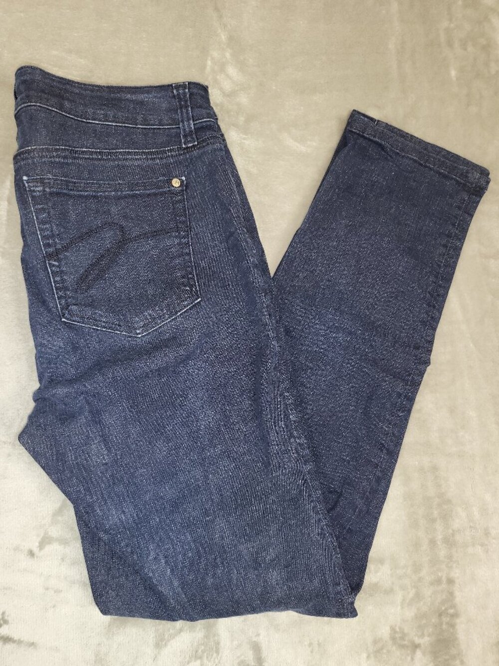 Miraclebody Dark Wash Straight Leg Stretch Jeans Womens 10 Slimming High Waist